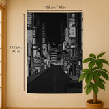 Black tokyo street noren curtain