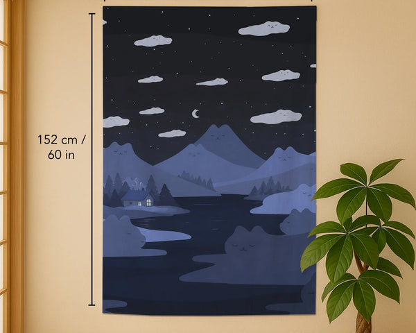 Navy cat hills noren door curtain room divider