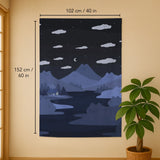 Navy cat hills noren door curtain room divider
