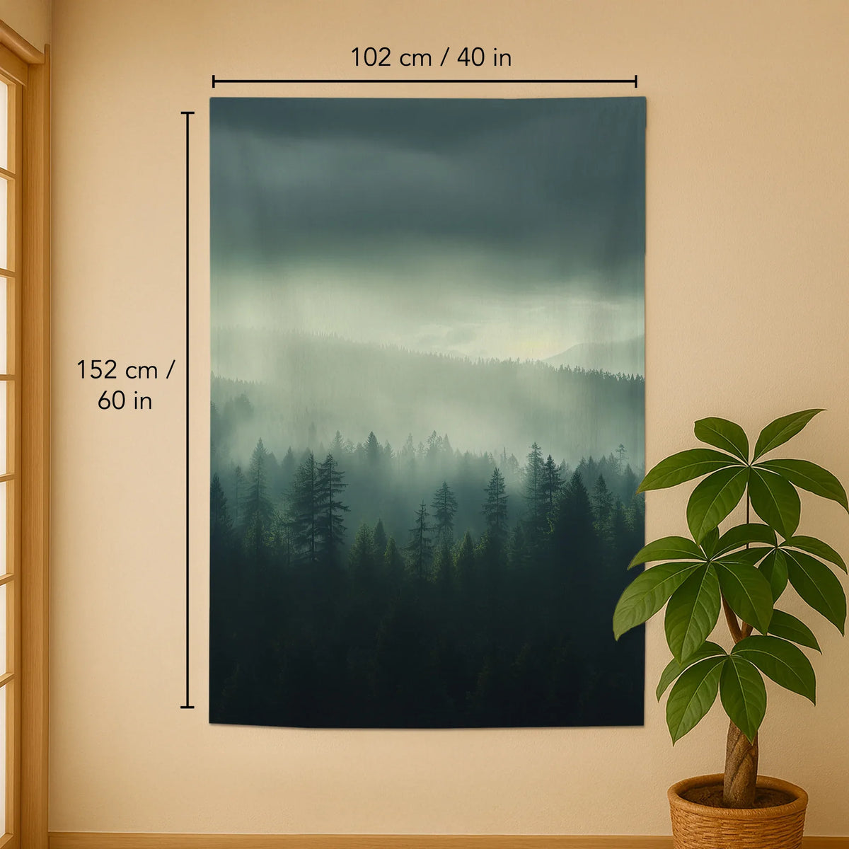 Misty forest noren door curtain
