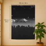 Black mount fuji noren curtain