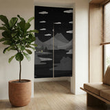 Cute cat mountains noren curtain