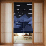 Navy cat hills noren door curtain room divider