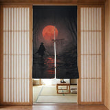 Samurai red moon noren door curtain