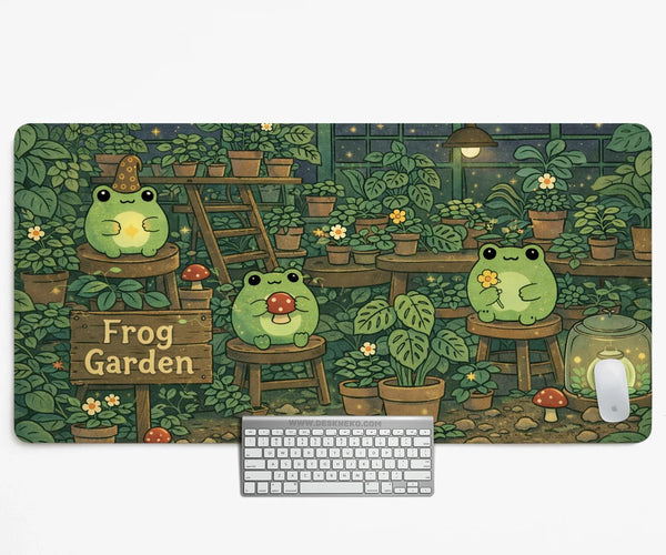 Frog Garden Deskmat - Deskneko