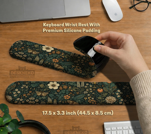 Ergonomic botanical mousepad & wrist rest for cozy desk setup