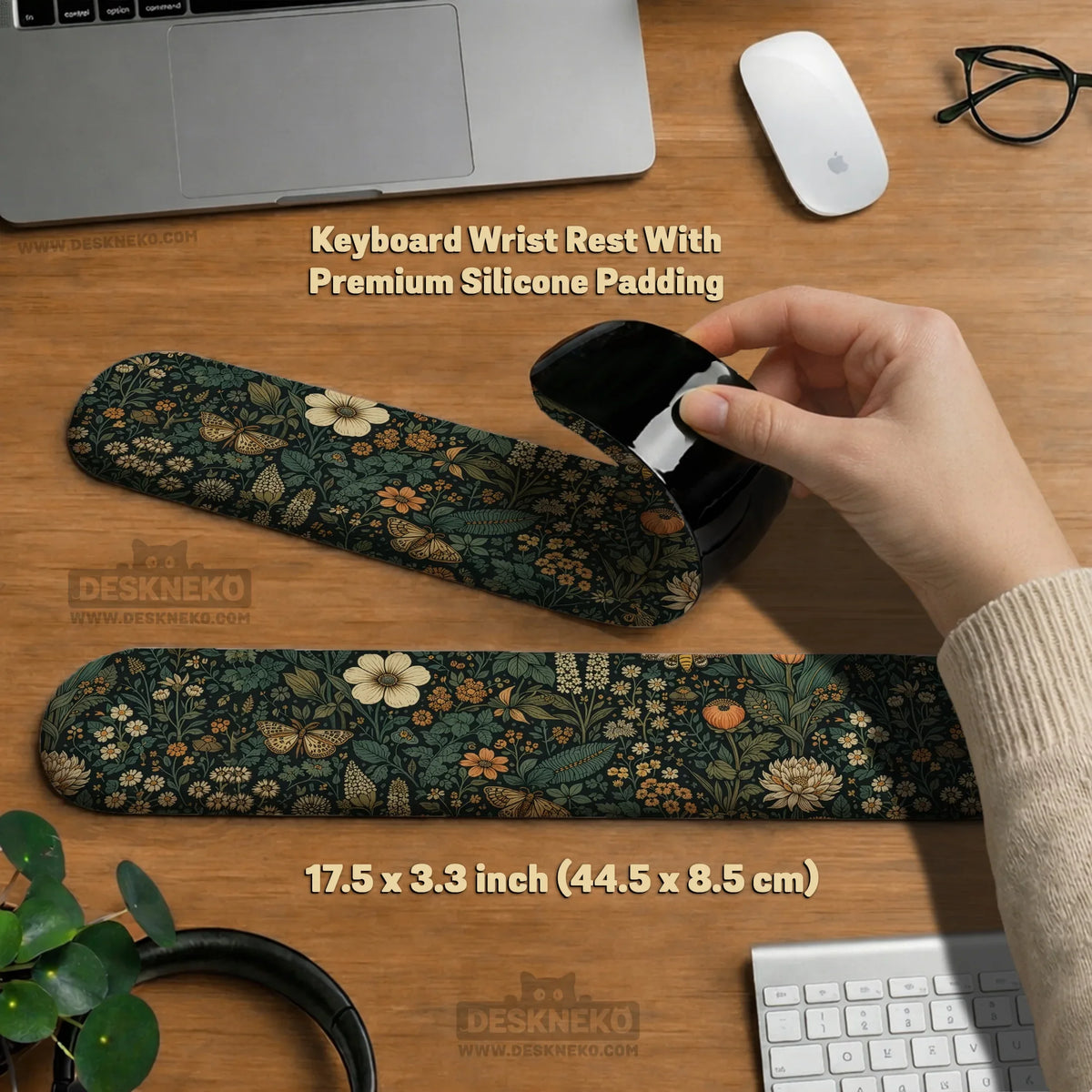 Ergonomic botanical mousepad & wrist rest for cozy desk setup