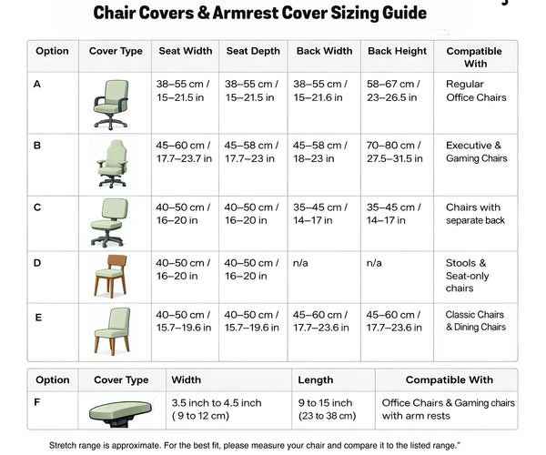 Sage Green Office Chair Cover - Deskneko