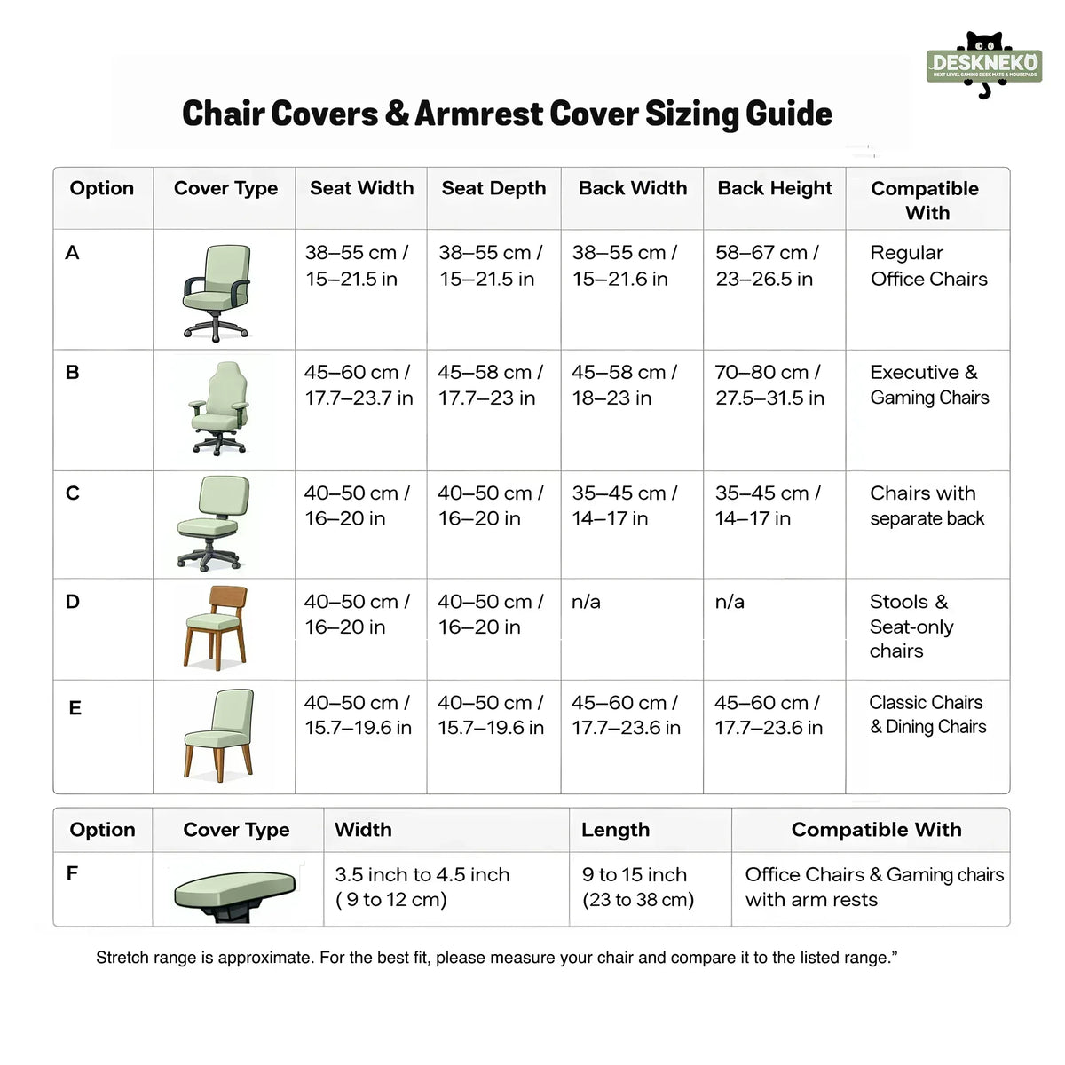 Sage Green Office Chair Cover - Deskneko