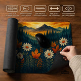 Sunset forest mountain desk mat