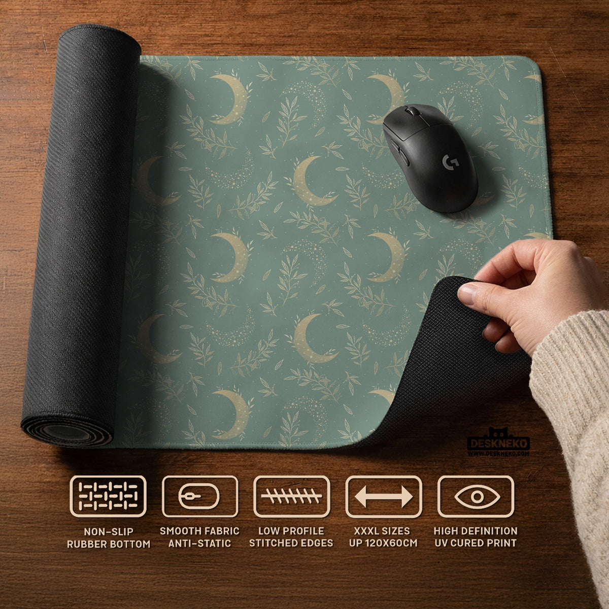 Celestial moon desk mat