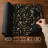 Dark botanical desk mat mousepad