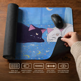 Blue anime aesthetic desk mat mousepad