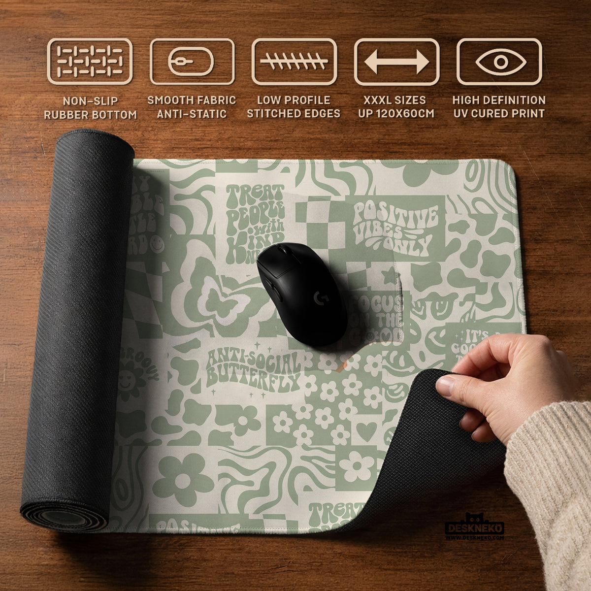 Positive affirmations desk mat mousepad