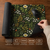 Dark botanical desk mat