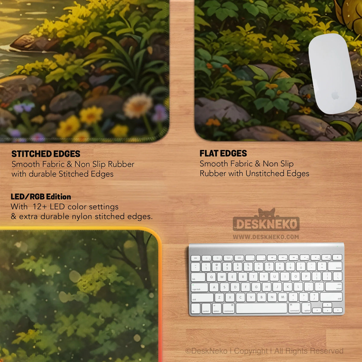 Forest frogs desk mat
