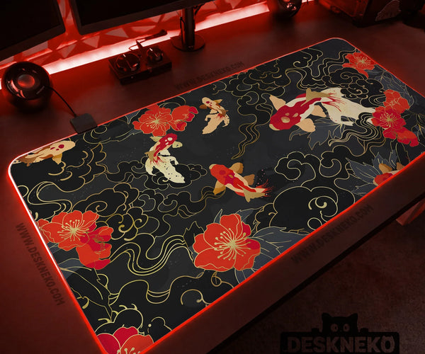 Koi Fish RGB Desk Mat - Deskneko