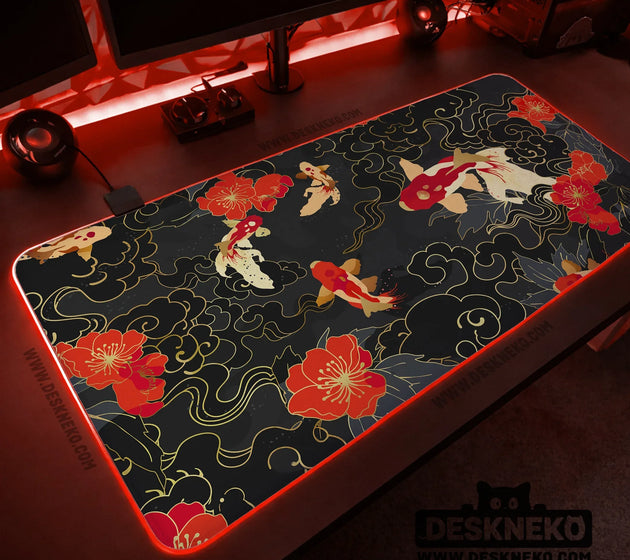 Koi Fish RGB Desk Mat - Deskneko