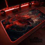 Crimson red dragon desk mat mousepad
