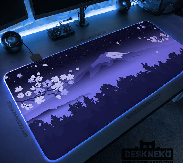 Blue mount fuji desk mat mousepad