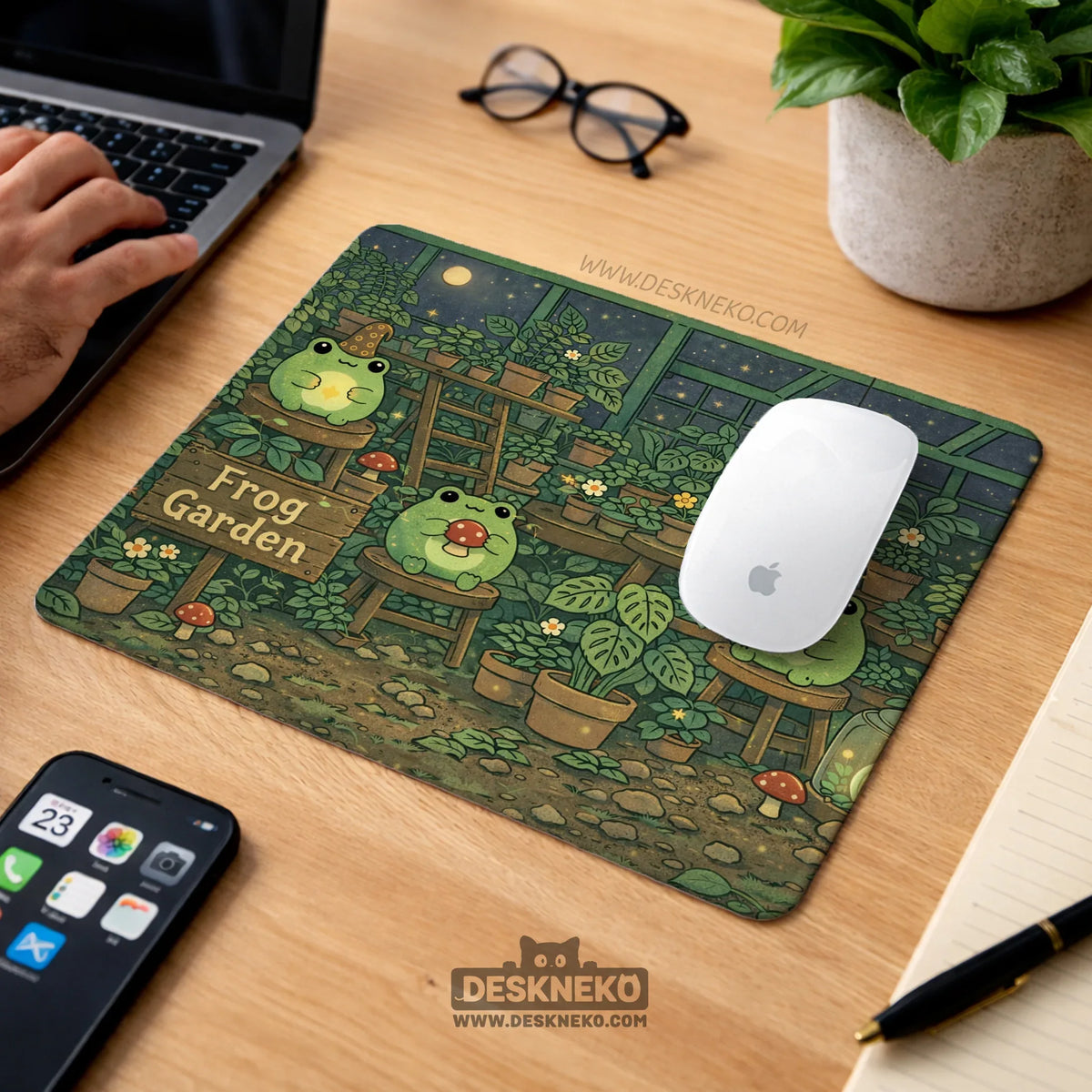 Frog garden deskmat