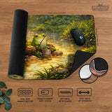 Forest frogs desk mat