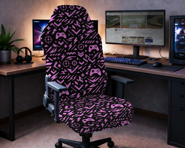 Black & pink chair cover