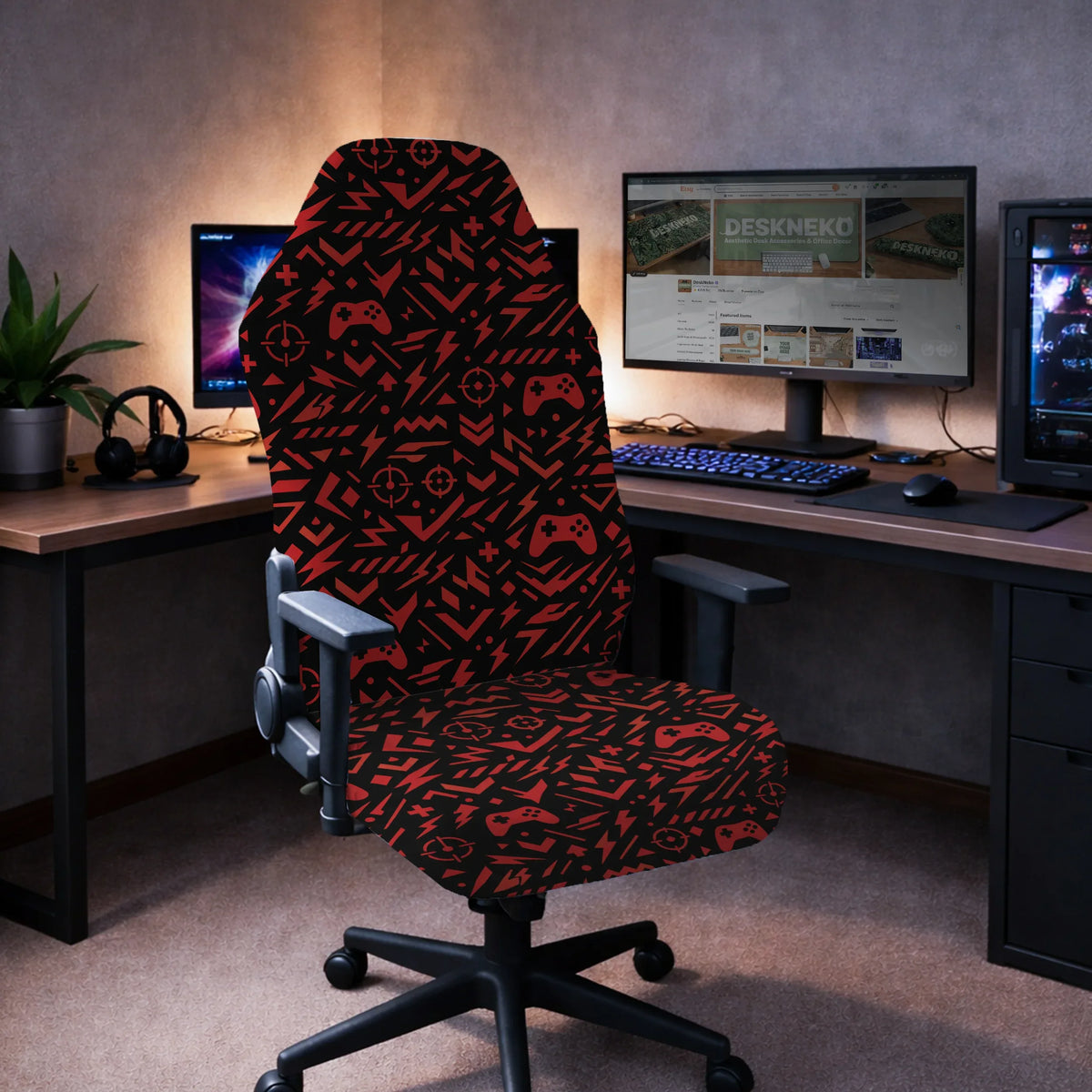 Red Gaming Chair Cover - Deskneko