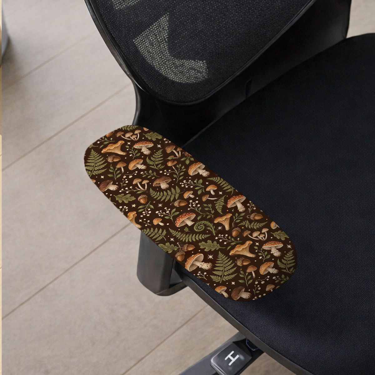 Amber Mushroom Grove armrest cover detail; selected cover option only, chair not included.