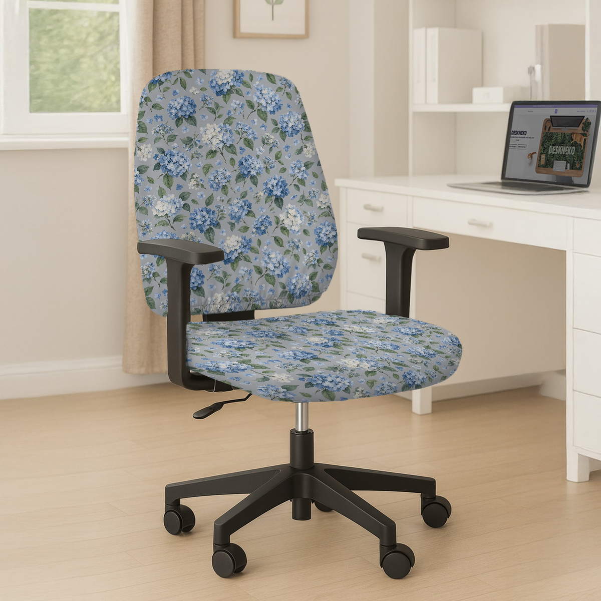 Blue Hydrangea Drift seat and back; selected cover option only, chair not included.