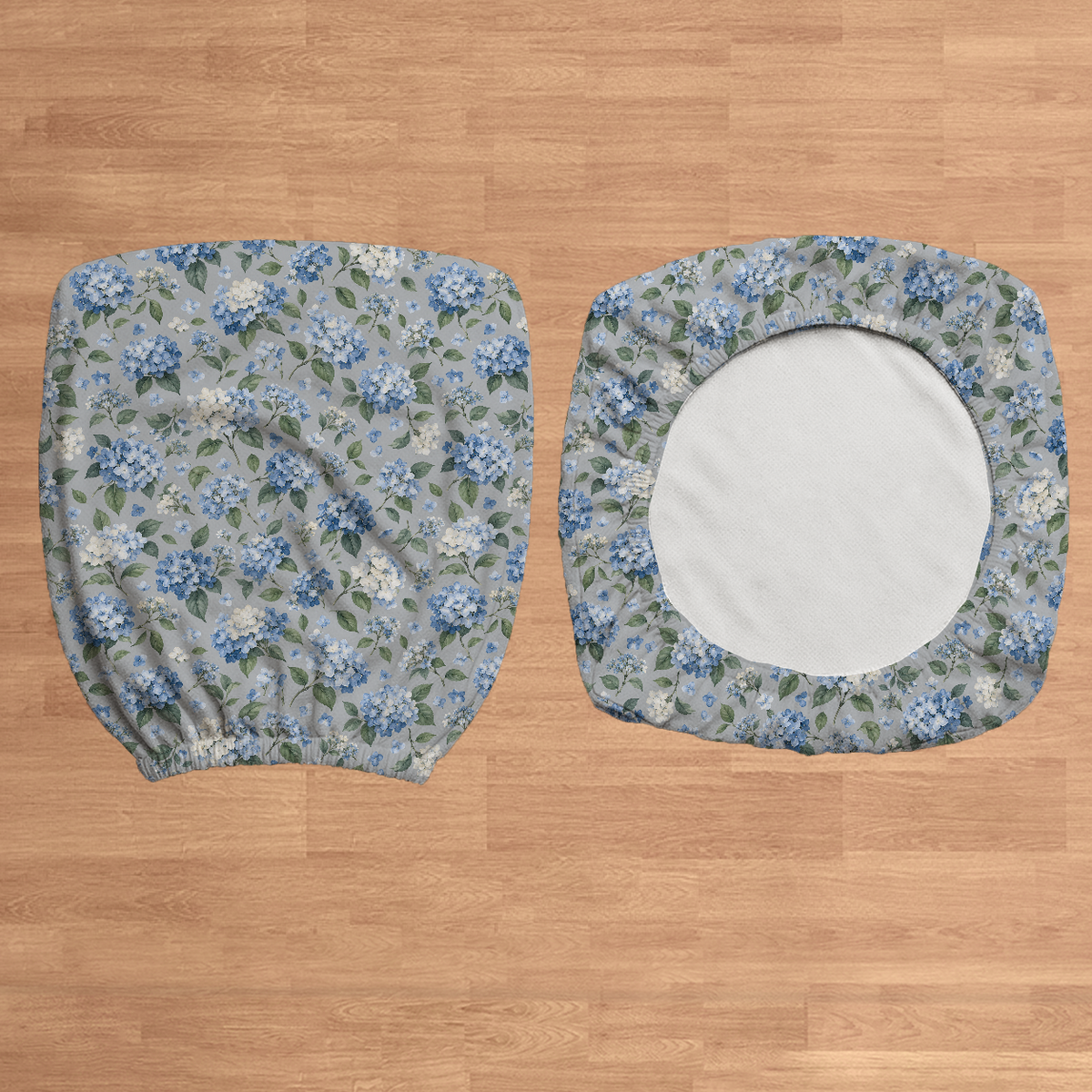 Blue Hydrangea Drift flat lay construction; selected cover option only, chair not included.