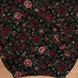 Burgundy Night Roses fabric and elastic detail; selected cover option only, chair not included.