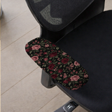 Burgundy Night Roses armrest cover detail; selected cover option only, chair not included.