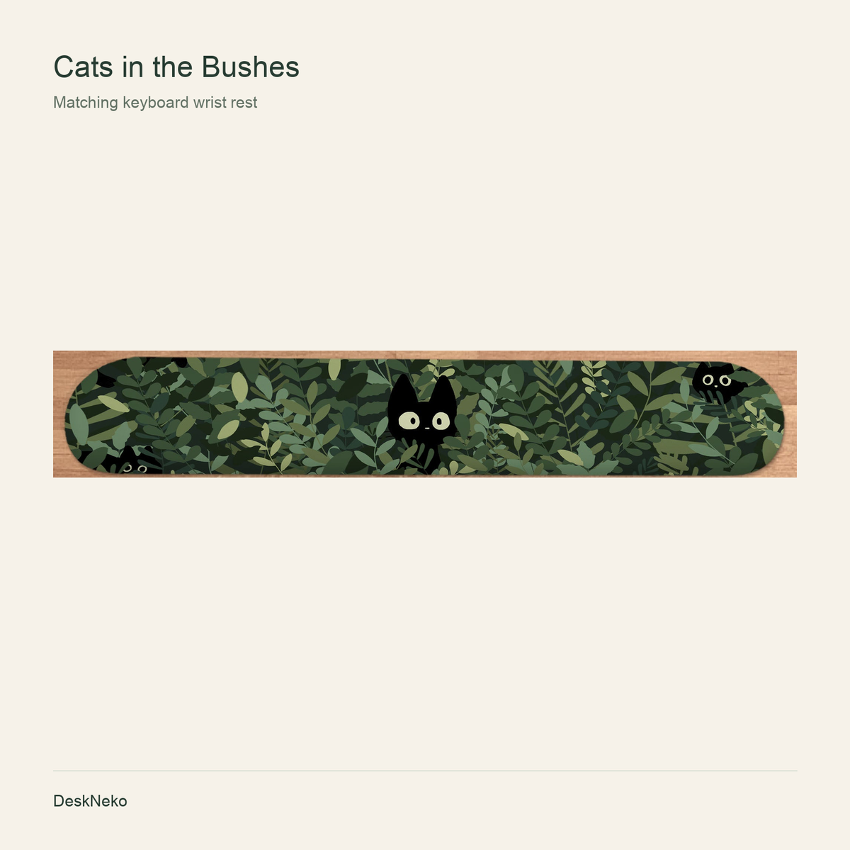 Cats in the Bushes keyboard wrist rest