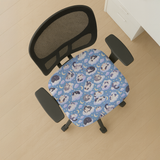 Cloud Cat Nap seat-only cover on a mesh-back chair; mesh back and both armrests remain bare.