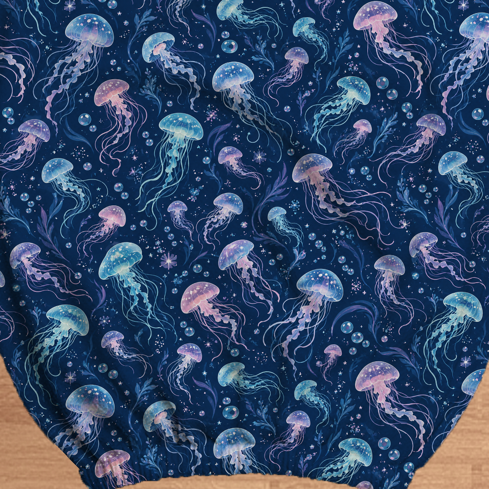 Cosmic Jellyfish fabric and elastic detail; selected cover option only, chair not included.