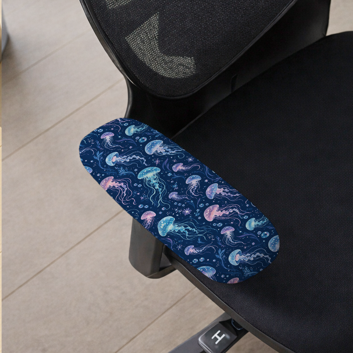 Cosmic Jellyfish armrest cover detail; selected cover option only, chair not included.