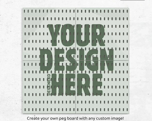 Botanical pegboard organizer with dark green floral pattern