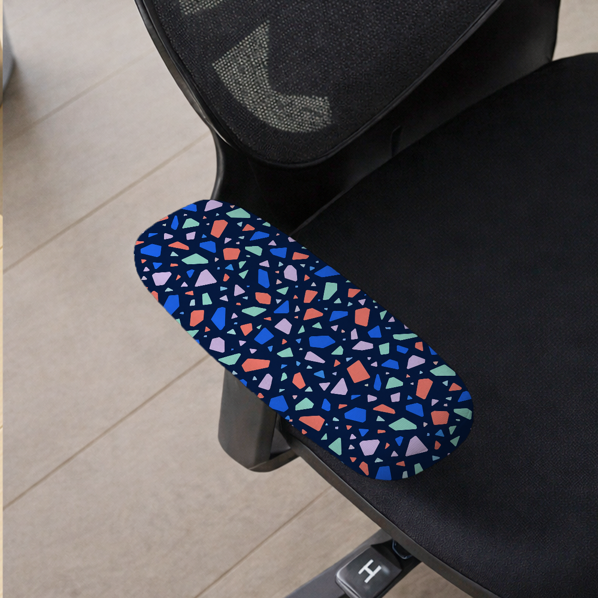 Electric Terrazzo armrest cover detail; selected cover option only, chair not included.