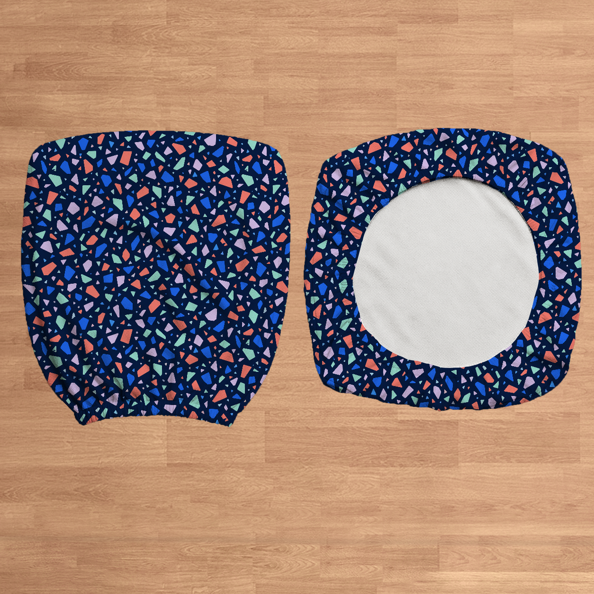 Electric Terrazzo flat lay construction; selected cover option only, chair not included.