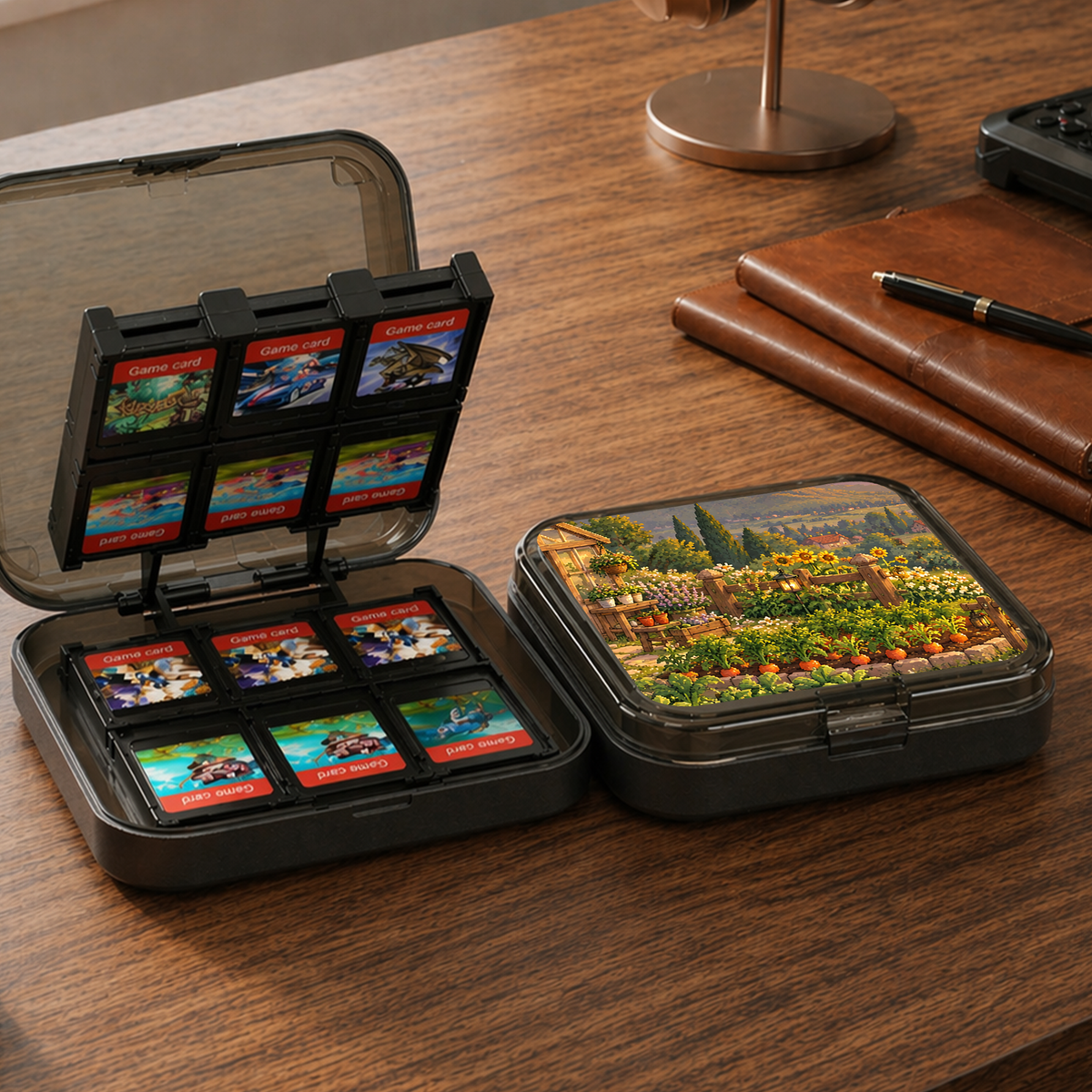 Golden Hour Turnip Garden game card case lifestyle
