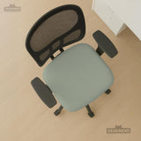 Sage green chair cover options shown for a high back gaming or office chair, including full chair cover, back and seat cover, seat-only cover, and armrest-only cover styles.