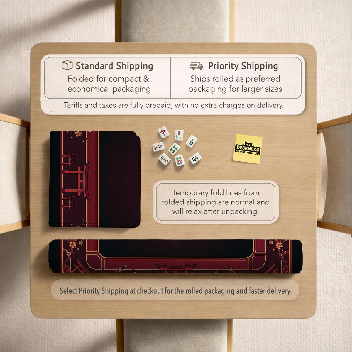 Square burgundy mahjong mat with a cherry blossom floral border and a dark open center.