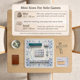 Square mahjong mat with a blue chinoiserie floral pattern on a light background.