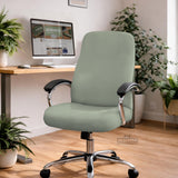 Sage green chair cover options shown for a high back gaming or office chair, including full chair cover, back and seat cover, seat-only cover, and armrest-only cover styles.