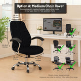 Black chair cover with a thin line art pattern on a gaming chair, shown with a high back and armrest areas covered.