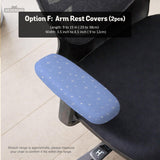 Blue desk chair cover with a celestial star and moon pattern shown in multiple coverage options for a chair.