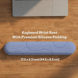 Periwinkle ergonomic mousepad and keyboard wrist rest with a light blue topographic contour line pattern.