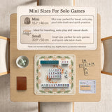 Ivory square mahjong mat with watercolor koi fish, lotus flowers, peach blossoms, sage leaves, and a thin gold border.