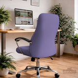 Purple chair cover options shown for gaming chairs and office chairs, including full chair covers, back-and-seat covers, seat-only covers, and armrest-only covers.